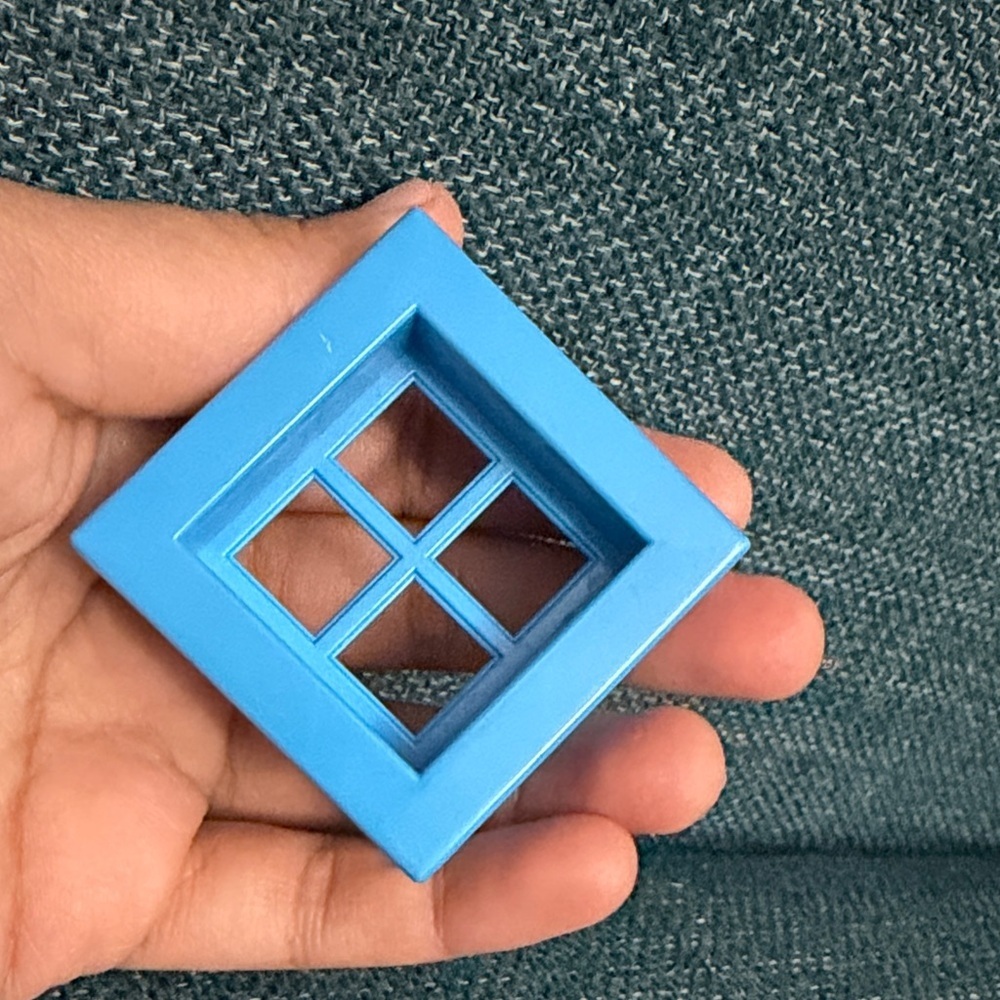 Lego dull missing piece -Blue Square Window Frame